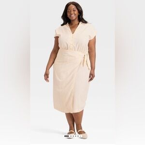 Women's Short Sleeve Wrap Waist Midi Shirtdress - Universal Thread™